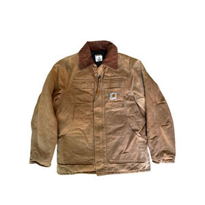 Vintage 1980s Carhartt Detroit Jacket  Made in USA, Union Tag  Brown Duck